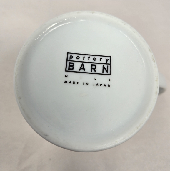 Pottery Barn Nile Coffee Cup Vintage Wavy Gold Line Over White Replacement Mug - Picture 7 of 11